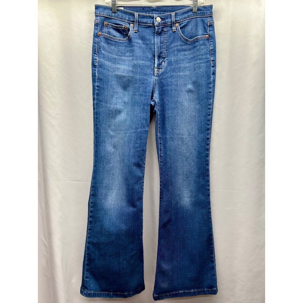 Gap Flare High Rise Jeans 31/12R Medium Wash Cotton Denim Established 1969